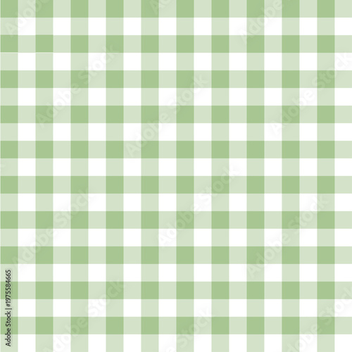 Light Green gingham check pattern background, cute seamless pastel grid texture
