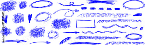 A messy pen sketch with scratch marks, doodle and squiggle flow into line, scribble and circle shape an illustration with soft chaos and texture.