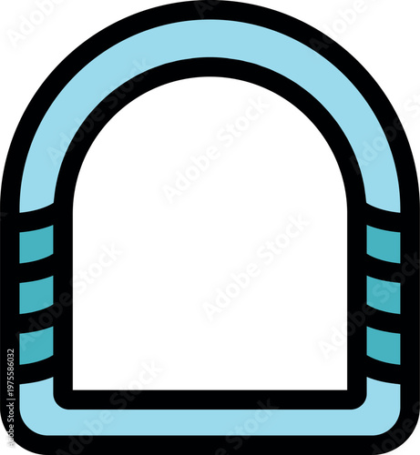 Light blue semicircular arch with decorative stripes at the base, forming a stylish and elegant frame
