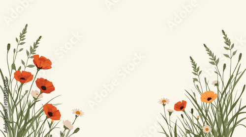 A calming and minimalist botanical illustration, ideal for backgrounds, textures, or adding a natural element to designs. Evokes serenity and organic 