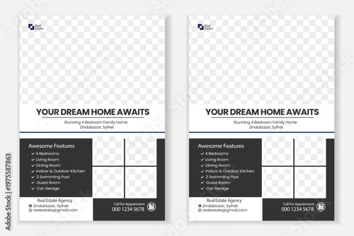 Modern Real Estate Flyer Template for Property Sale and Rental Promotion