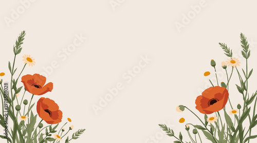 A calming and modern floral illustration with a minimalist style. Ideal for backgrounds, website design, or adding a touch of nature to branding mater