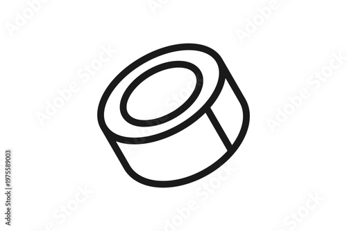 ガムテープの線画アイコンイラスト