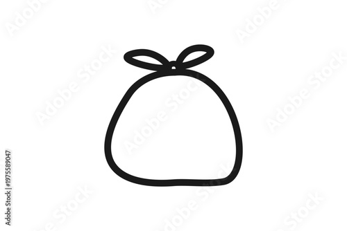 ゴミ袋の線画アイコン