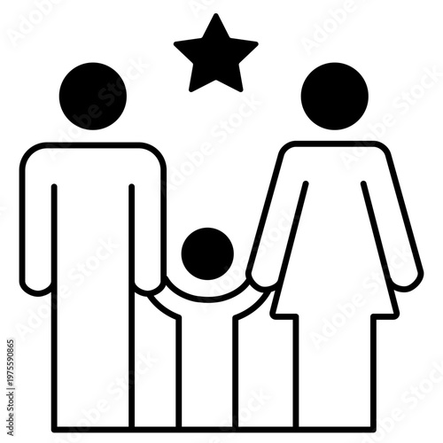 Adapt to Family Needs Icon, Flexible Work and Family Support Representation for Modern Workforce Policies, Enabling Inclusive Work Environments and Improved Employee Satisfaction