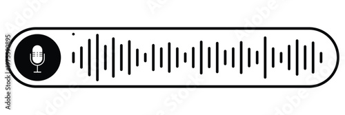 The Icon Of A Digital Sound waves . Recording Voice vector design with white background EPS10