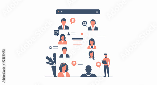 Team Communication and Collaboration Networking Scene