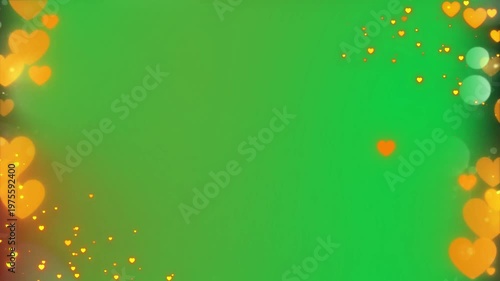Floating Heart Border Animation VFX Green Screen Chroma Key Love Effect