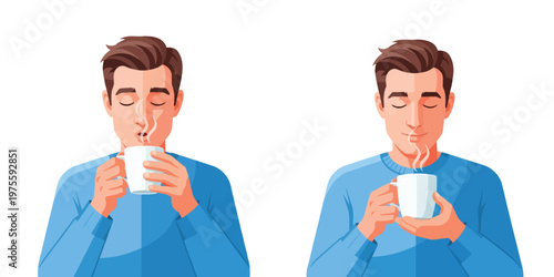 Dad is drinking coffee