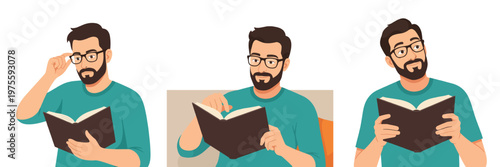 Dad is reading a book