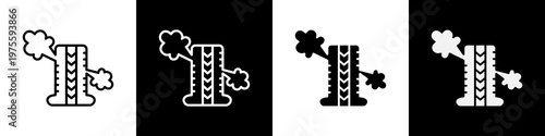Tire leak  black and white icon design concept