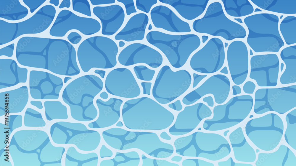 Obraz premium 水面のイラスト 青い海 プール 透明感