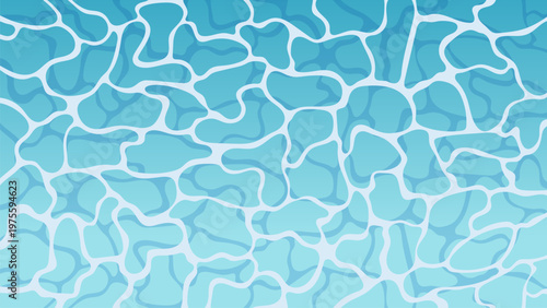 水面のイラスト　青い海　プール　透明感