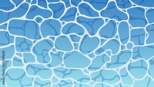 水面のイラスト　青い海　プール　透明感