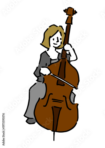 チェロ奏者のイラスト