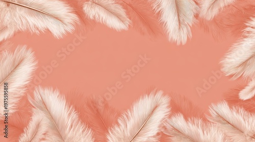 Close Up Of Frosted Pine Needles Bordering A Soft Peach Background With A Subtle Textured Effect Ideal For Winter Holiday Design And Seasonal Greetings