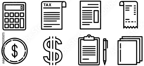 Essential business finance icons for corporate accounting needs