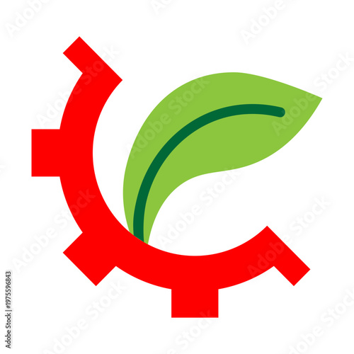 Eco Technology Vector Flat Icon Design