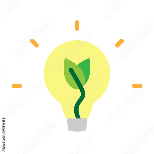 Green Innovation Vector Flat Icon Design