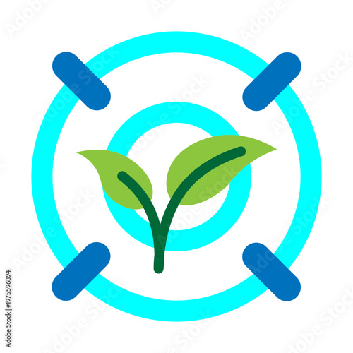 Eco Target Vector Flat Icon Design