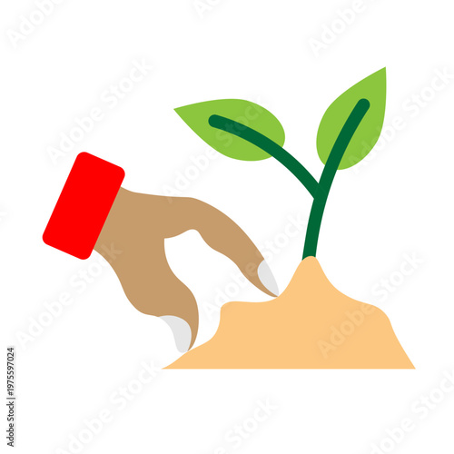 Reforestation Vector Flat Icon Design
