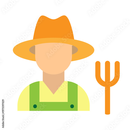 Farmer Vector Flat Icon Design