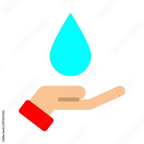 Water Conservation Vector Flat Icon Design