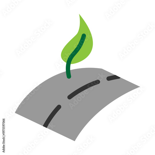 Green Road Vector Flat Icon Design