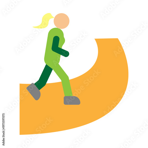 Walking Path Vector Flat Icon Design