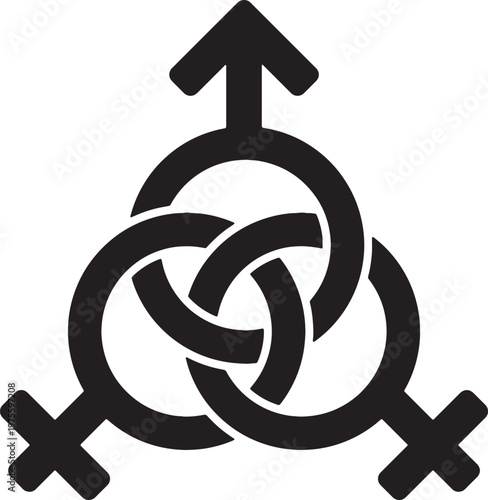 Gender diversity identity symbol vector icon