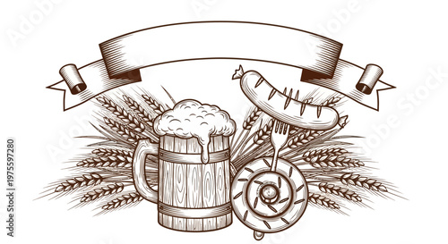 Beer Mug with Wheat Buns.