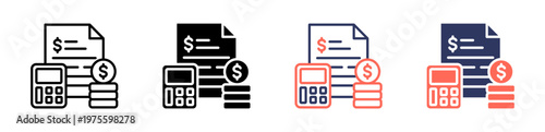 cost icon set multiple style collection