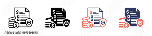 liability icon set multiple style collection
