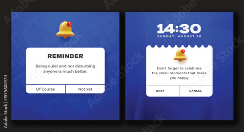 Social Media Reminder Notification Pop Up Template for Instagram Posts