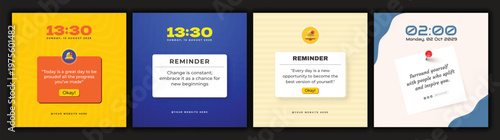 Minimal Social Media Reminder Notification Template with Pop-Up Style