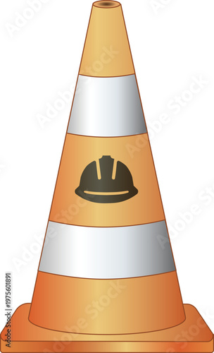 Construction Safety Cone Traffic Cone and Hard Hat Design