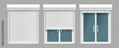 Plastic window with wooden rolling shutter