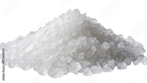 Foto Heap of coarse sea salt crystals, isolated on transparent background