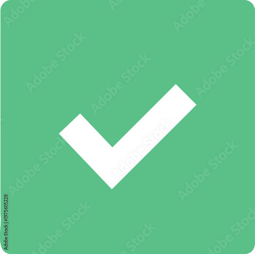 角の丸い四角のチェックマーク　フラットデザイン