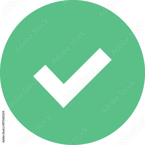 フラットで丸い緑色のチェックマーク