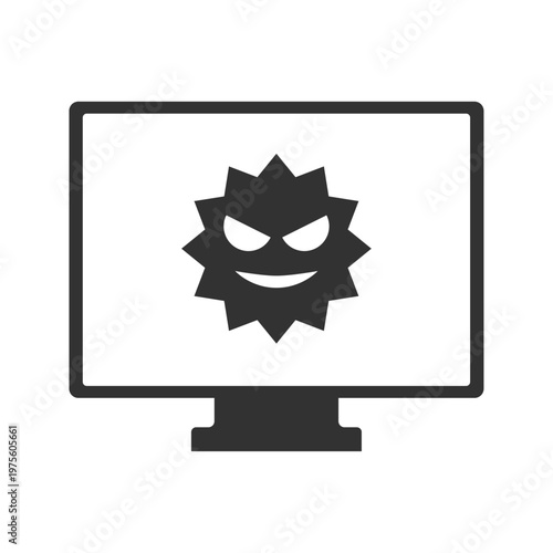 パソコンウイルス感染アイコン｜マルウェア・警告・セキュリティリスク	