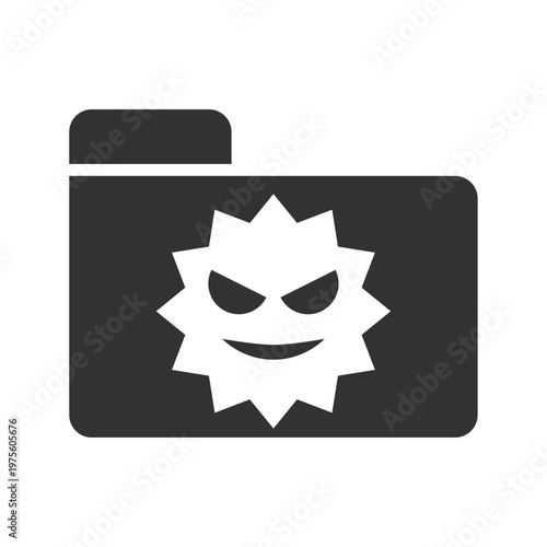 フォルダウイルス感染アイコン｜マルウェア・警告・セキュリティリスク