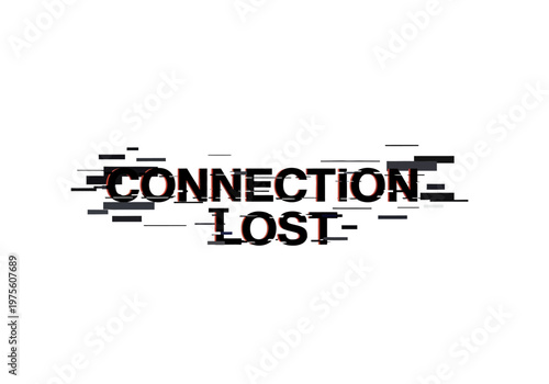 Connection Lost Glitch Effect Typography with a Distorted Visual Style and Textual Message