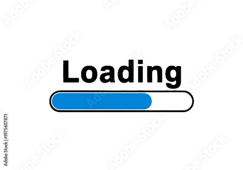 Progress bar and text indicating the loading status of a process or download in a digital interface