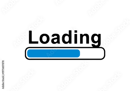 Loading progress bar indicating data transfer or process completion with text overlay