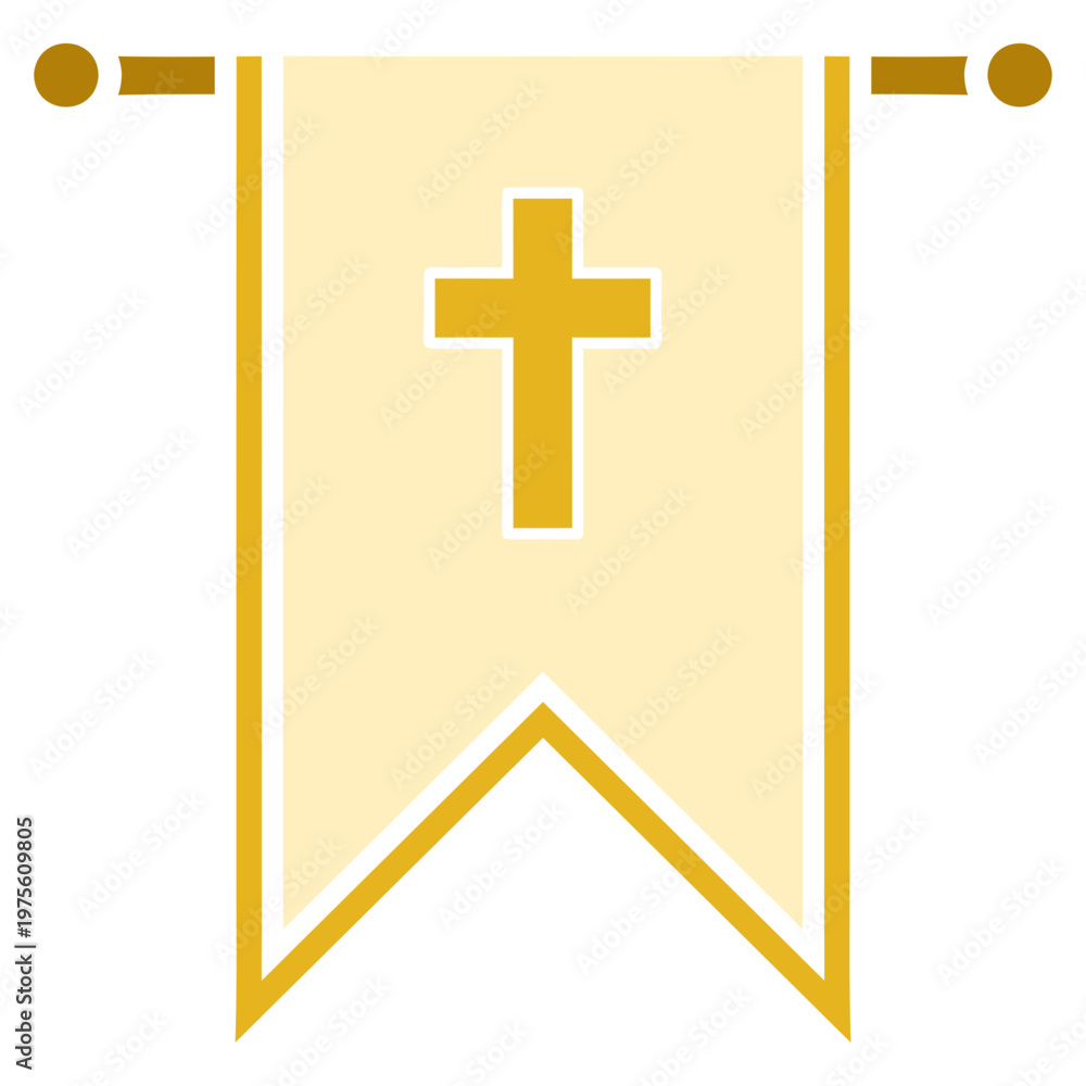 Obraz premium Christian Banner with Cross Illustration