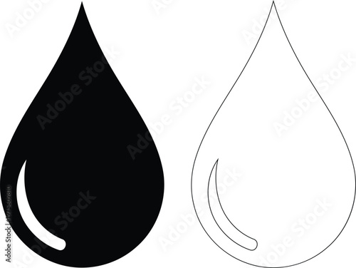 Minimalist yin yang symbol split into black and white teardrop shapes. Duality concept vector illustration.