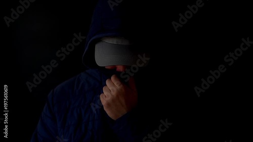 the informant with the hidden face. An anonymous source in the dark tells important information. High quality FullHD footage