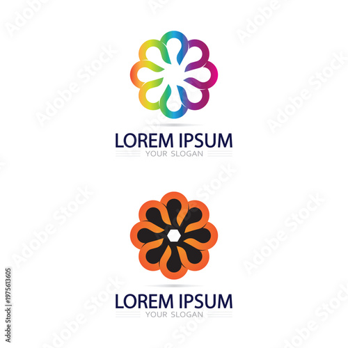 Creative circular motion logo vector icon design spiral rotation branding concept