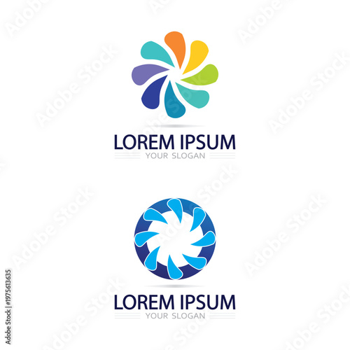 Modern round circular logo vector icon design swirl rotation loop branding concept